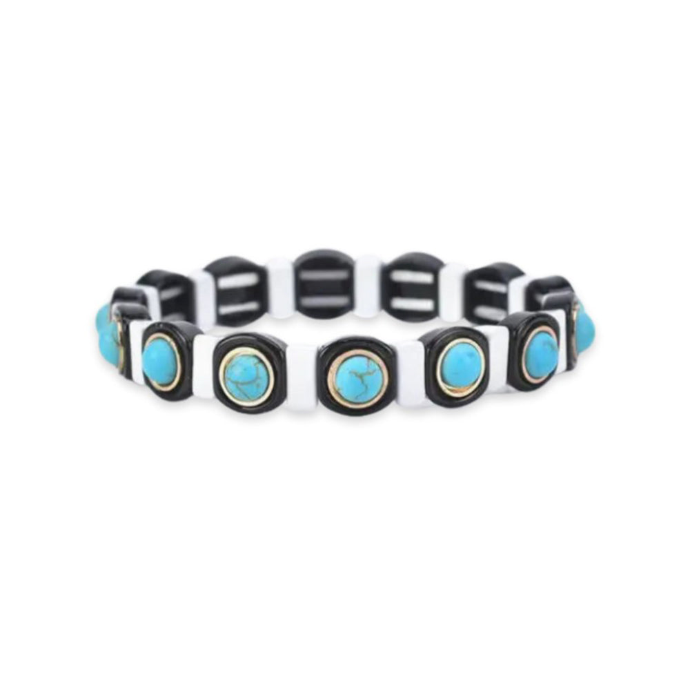 SALE - Enamel Tile Bracelet - Circle