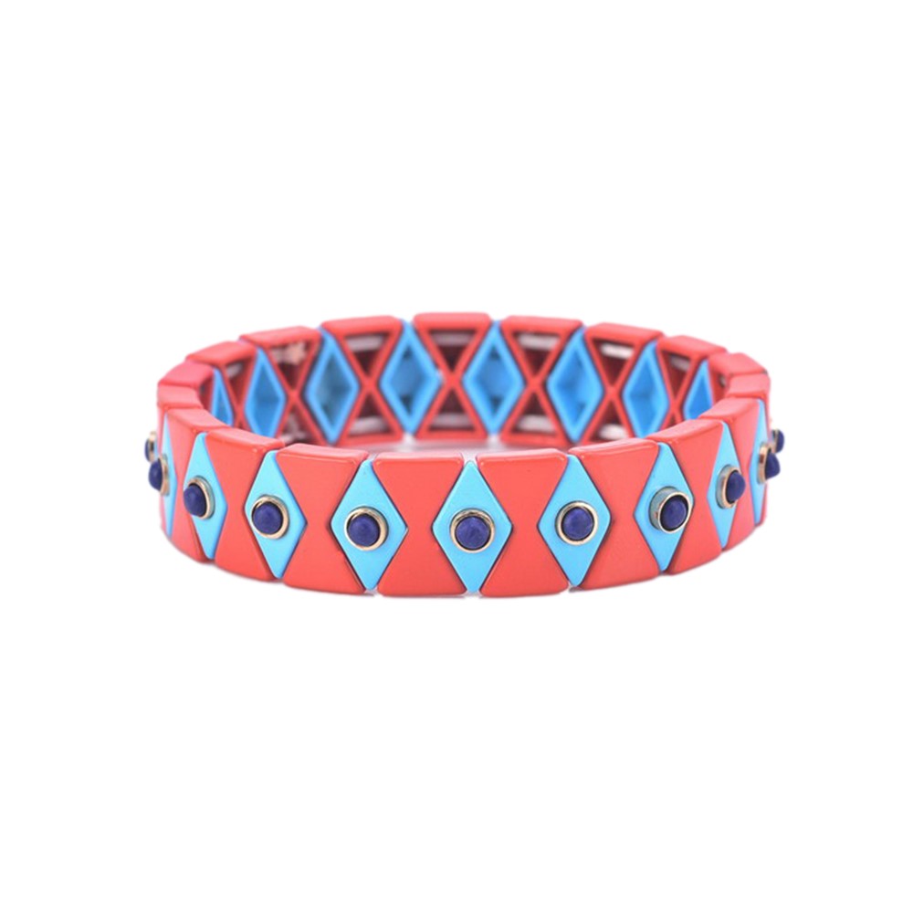 SALE - Enamel Tile Bracelet - Diamond