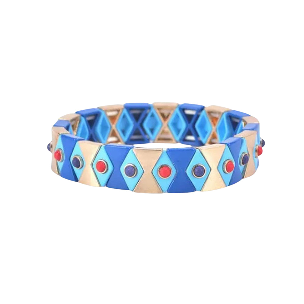 SALE - Enamel Tile Bracelet - Diamond
