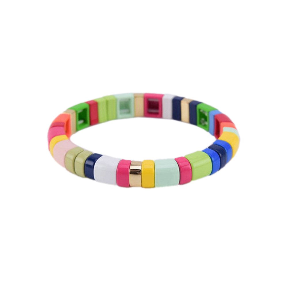 SALE - Enamel Tile Bracelet - Round