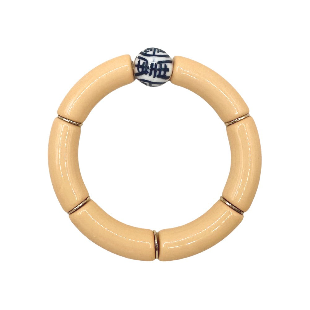 Bamboo Acrylic Tube Bracelet - China Blue