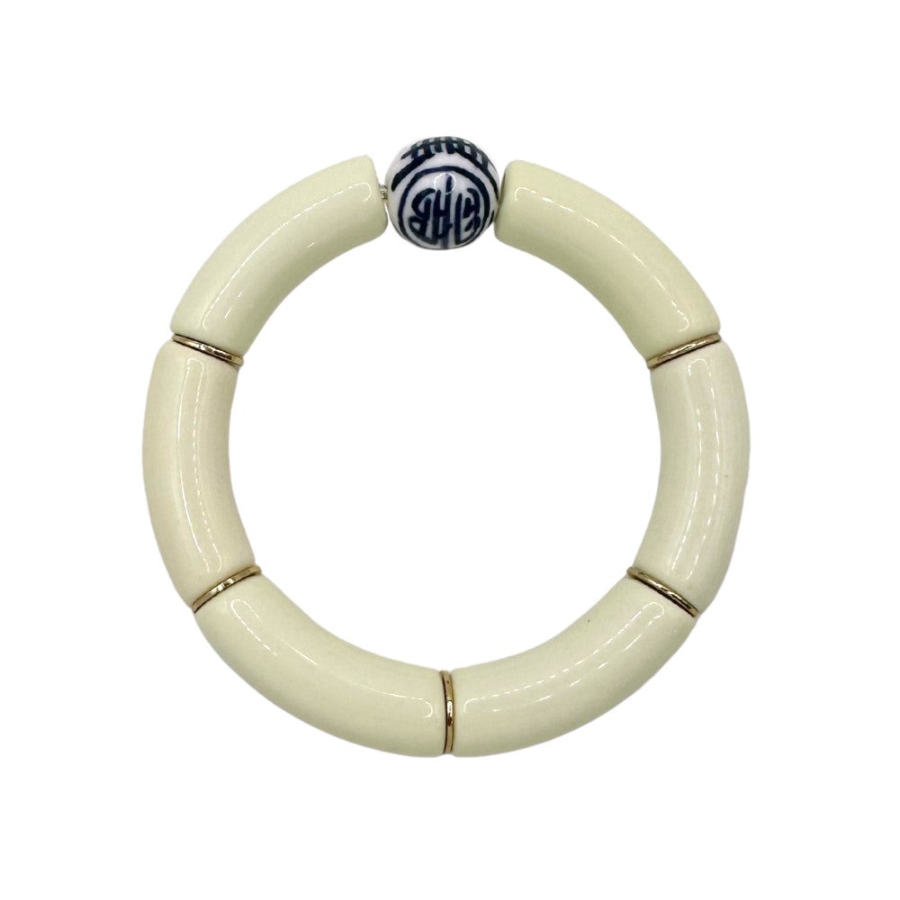 Bamboo Acrylic Tube Bracelet - China Blue