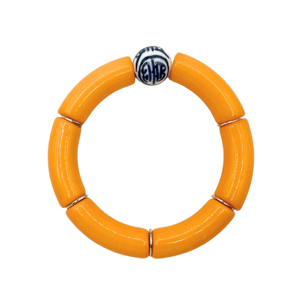 Bamboo Acrylic Tube Bracelet - China Blue