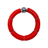 Bamboo Acrylic Tube Bracelet - China Blue