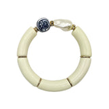 Bamboo Acrylic Tube Bracelet - China Blue - Small Nugget