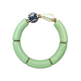 Bamboo Acrylic Tube Bracelet - China Blue - Small Nugget