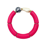 Bamboo Acrylic Tube Bracelet - China Blue - Small Nugget