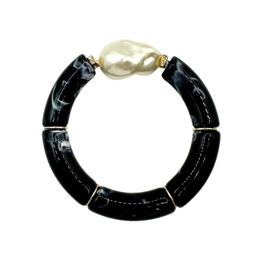Bamboo Acrylic Tube Bracelet - Large Nugget