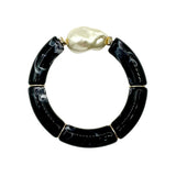 Bamboo Acrylic Tube Bracelet - Large Nugget