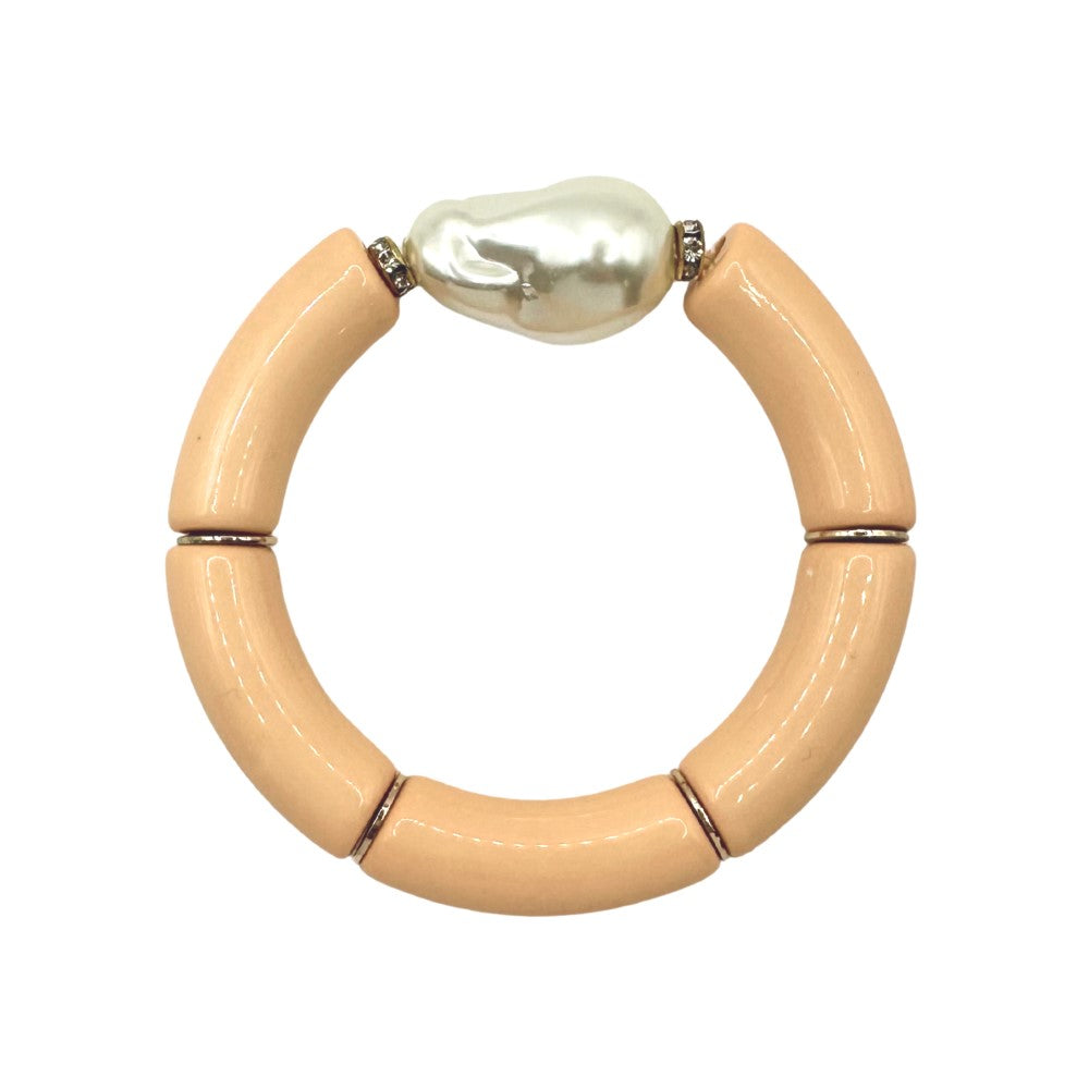 Bamboo Acrylic Tube Bracelet - Large Nugget