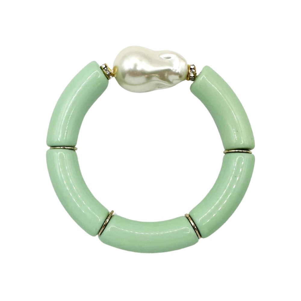 Bamboo Acrylic Tube Bracelet - Large Nugget