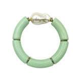 Bamboo Acrylic Tube Bracelet - Large Nugget