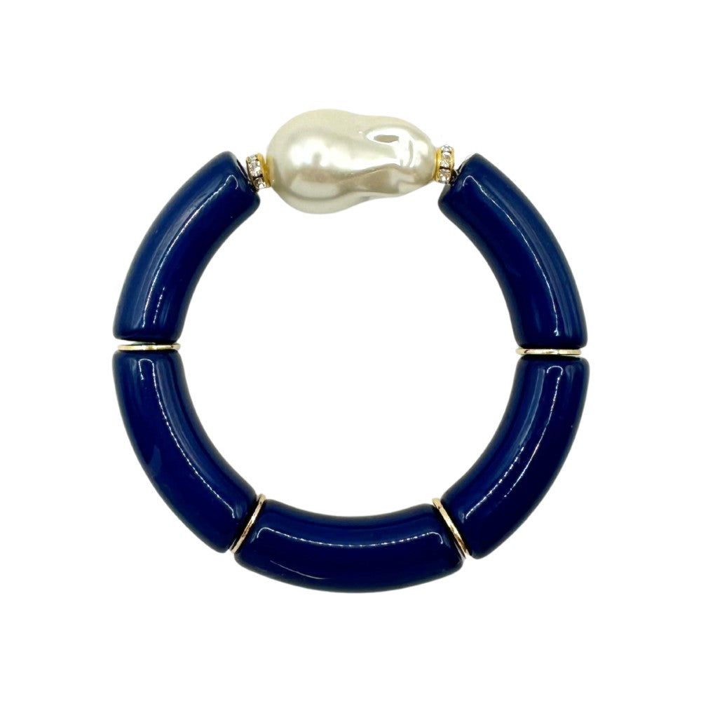 Bamboo Acrylic Tube Bracelet - Large Nugget
