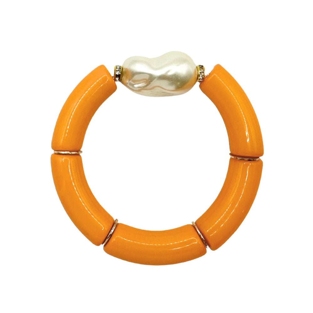 Bamboo Acrylic Tube Bracelet - Large Nugget