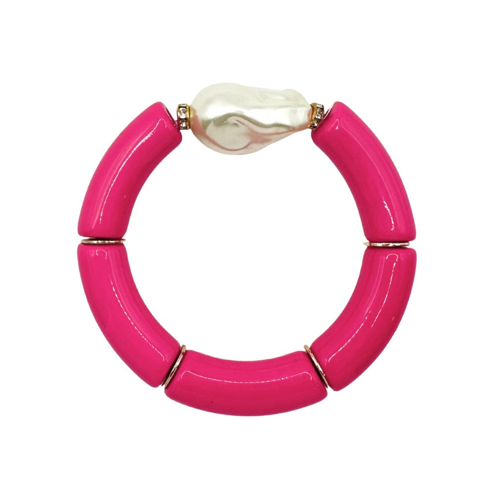Bamboo Acrylic Tube Bracelet - Large Nugget