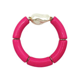 Bamboo Acrylic Tube Bracelet - Large Nugget