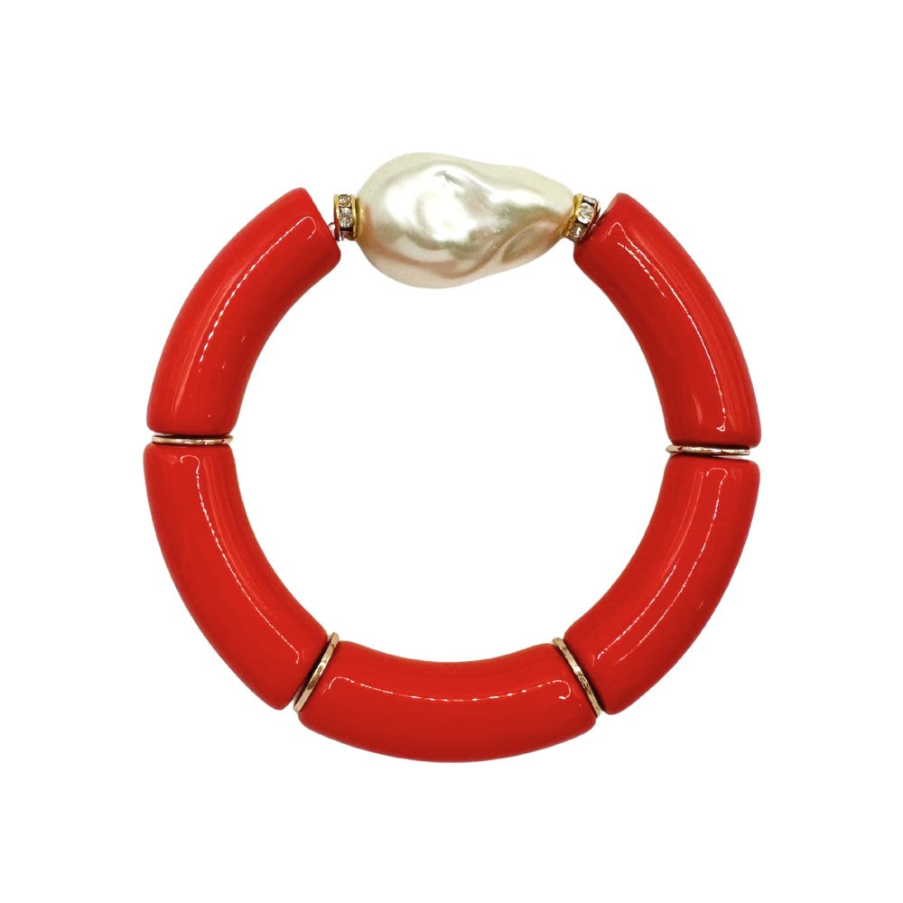 Bamboo Acrylic Tube Bracelet - Large Nugget