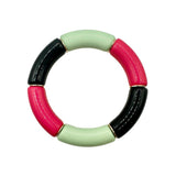 Bamboo Acrylic Tube Bracelet - Multicolor