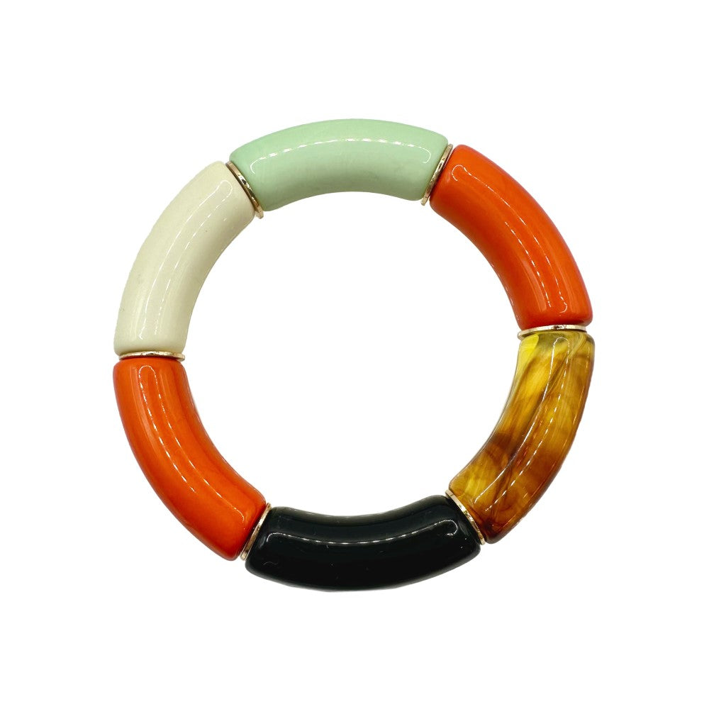 Bamboo Acrylic Tube Bracelet - Multicolor