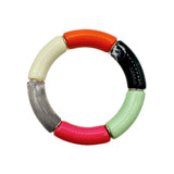 Bamboo Acrylic Tube Bracelet - Multicolor