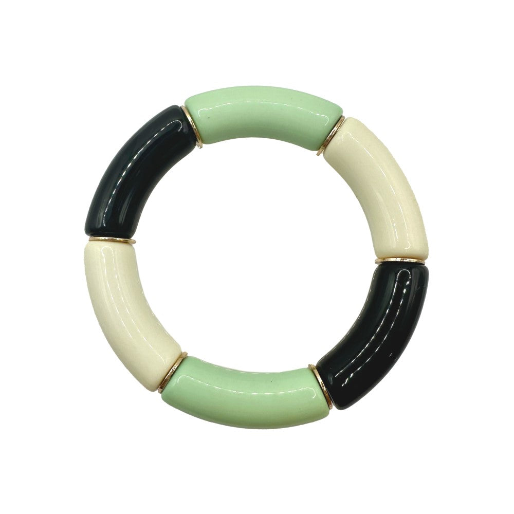 Bamboo Acrylic Tube Bracelet - Multicolor