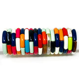 Bamboo Acrylic Tube Bracelet - Multicolor
