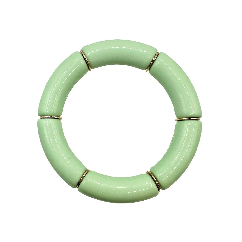 Bamboo Acrylic Tube Bracelet - Solid
