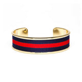 Ribbon Cuff - Striped - Navy & Red - Medium