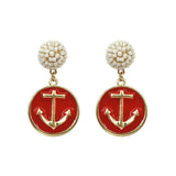 Seed Bead Earrings - Anchor