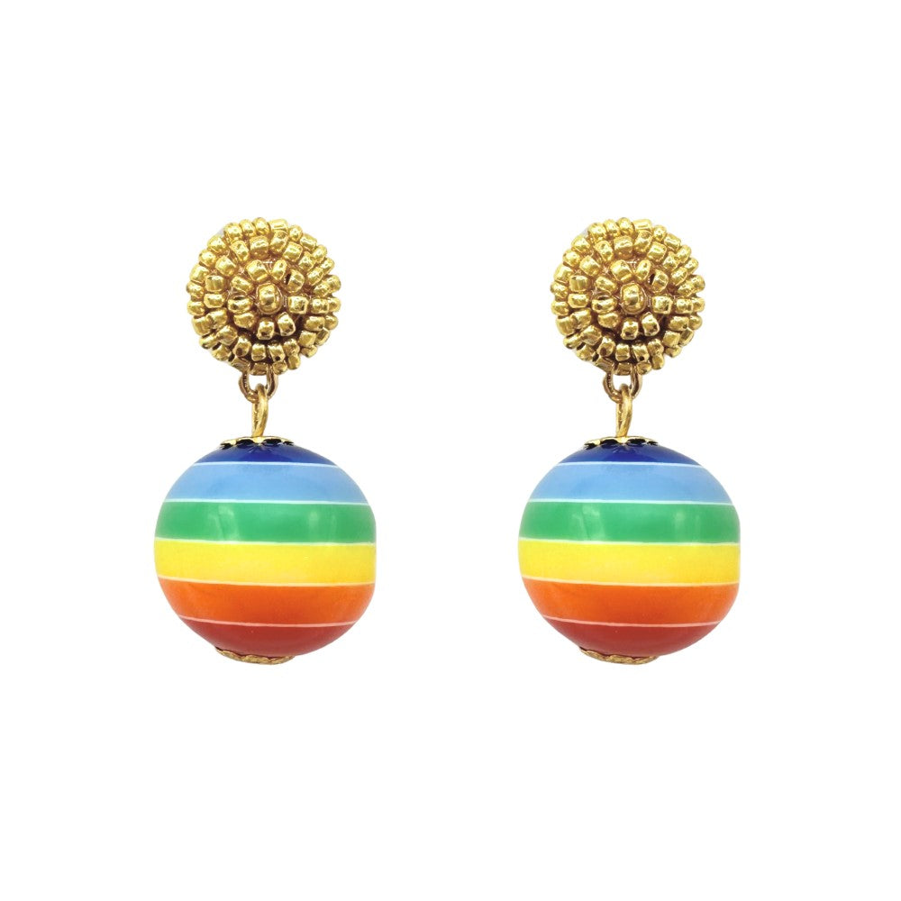 Seed Bead Earrings - Beachball
