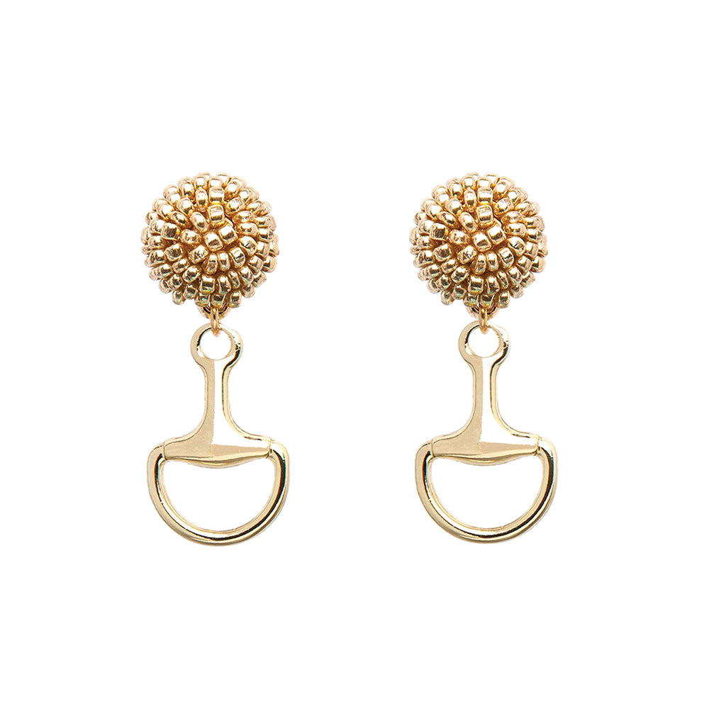 Seed Bead Earrings - Bit - Gold
