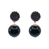 Seed Bead Earrings - Candy - Black