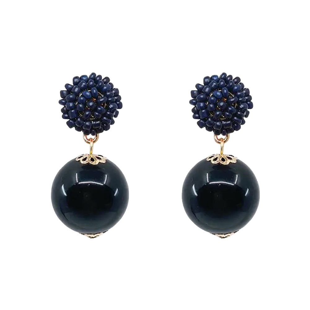 Seed Bead Earrings - Candy - Black
