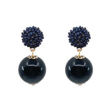 Seed Bead Earrings - Candy - Black