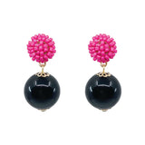 Seed Bead Earrings - Candy - Black