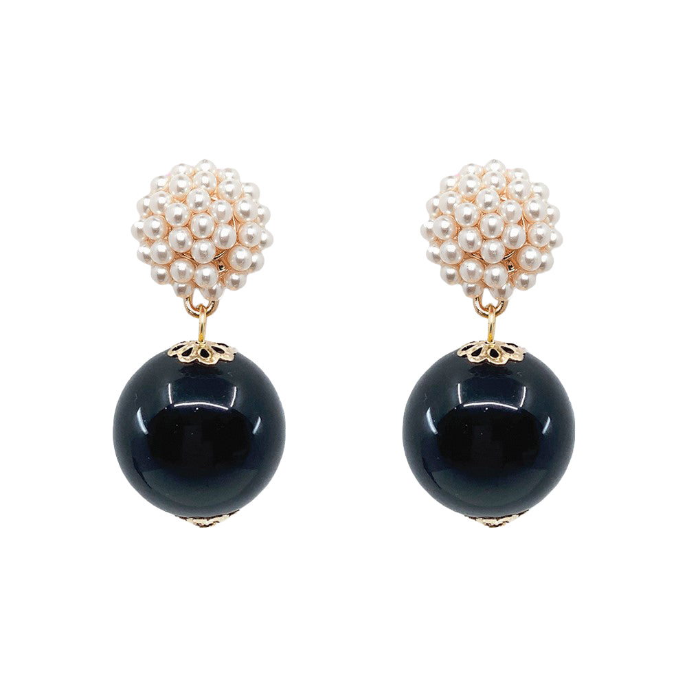 Seed Bead Earrings - Candy - Black