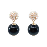 Seed Bead Earrings - Candy - Black