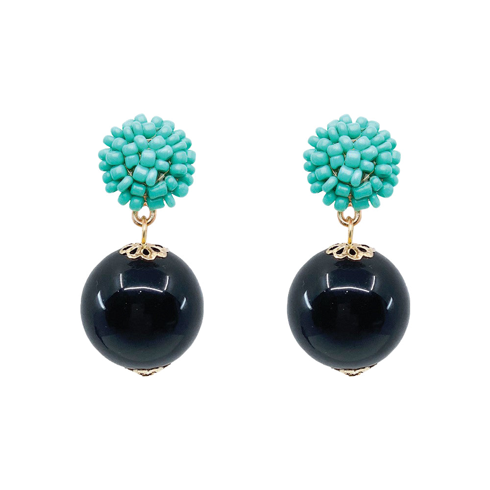 Seed Bead Earrings - Candy - Black