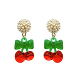 Seed Bead Earrings - Cherry