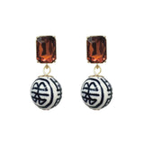 Stone Earrings - China Blue