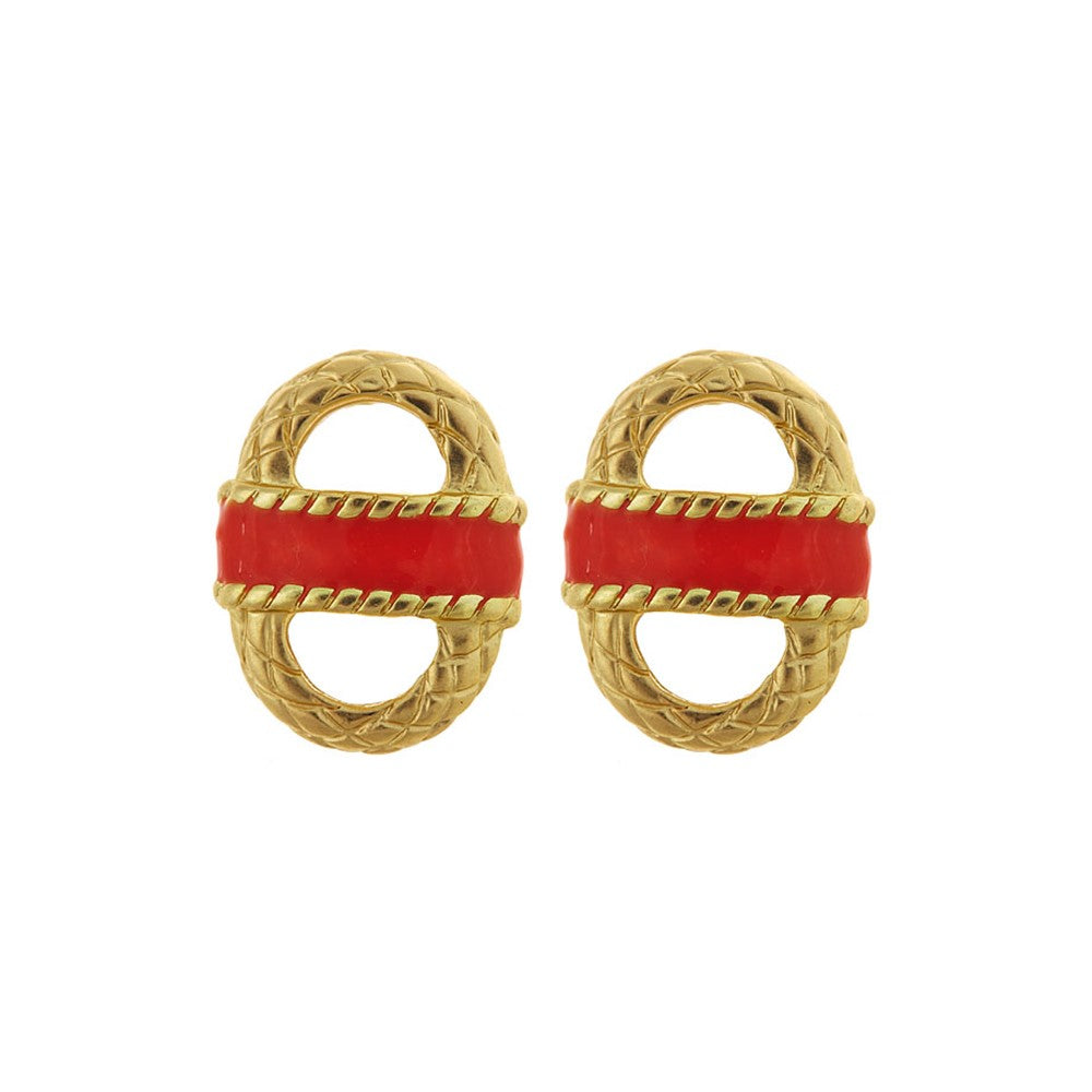 SALE - Enamel Basket Earrings