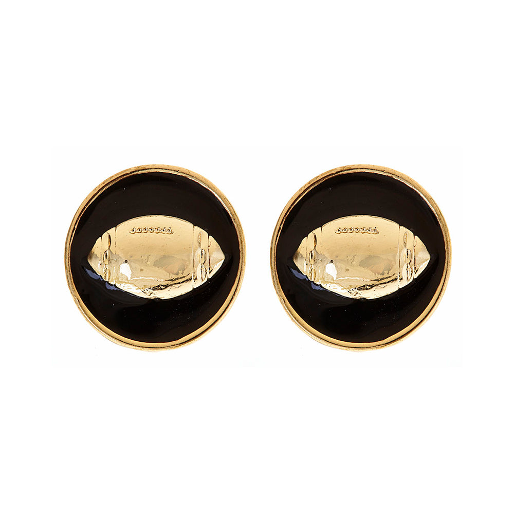 SALE - Enamel Football Earrings