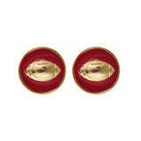 SALE - Enamel Football Earrings