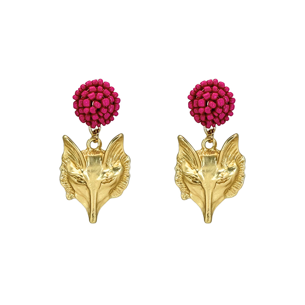 Seed Bead Earrings - Foxy - Brush Gold