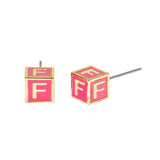 Love Letter Earrings - Bubblegum Pink Enamel