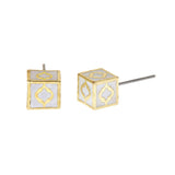 Love Letter Earrings - Spade - White Enamel