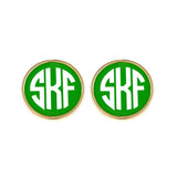 Monogram Enamel Earrings