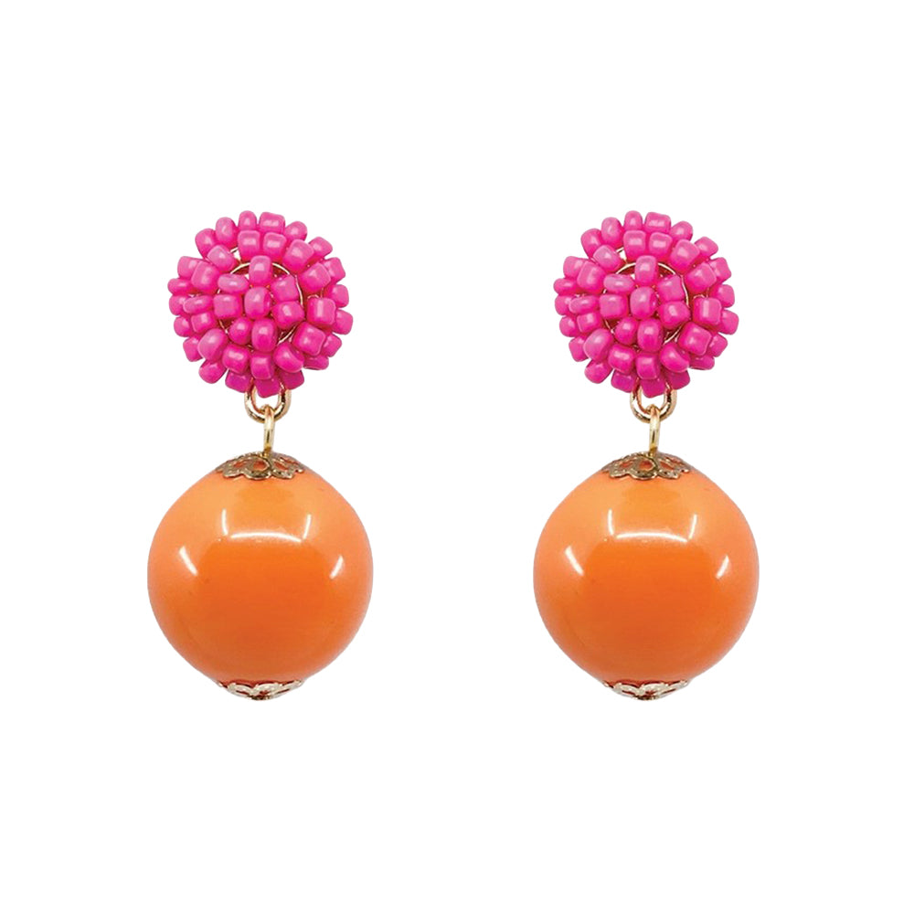 Seed Bead Earrings - Candy - Orange