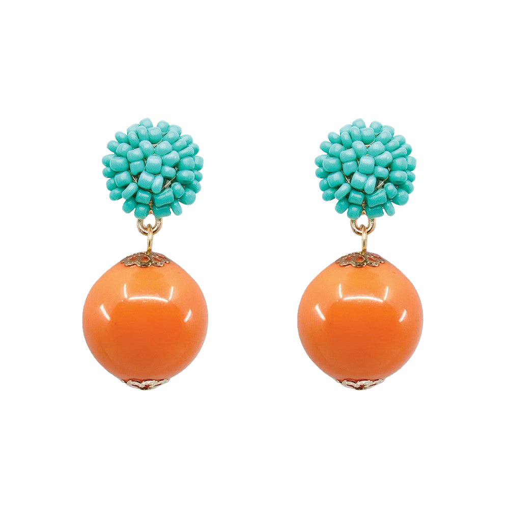 Seed Bead Earrings - Candy - Orange