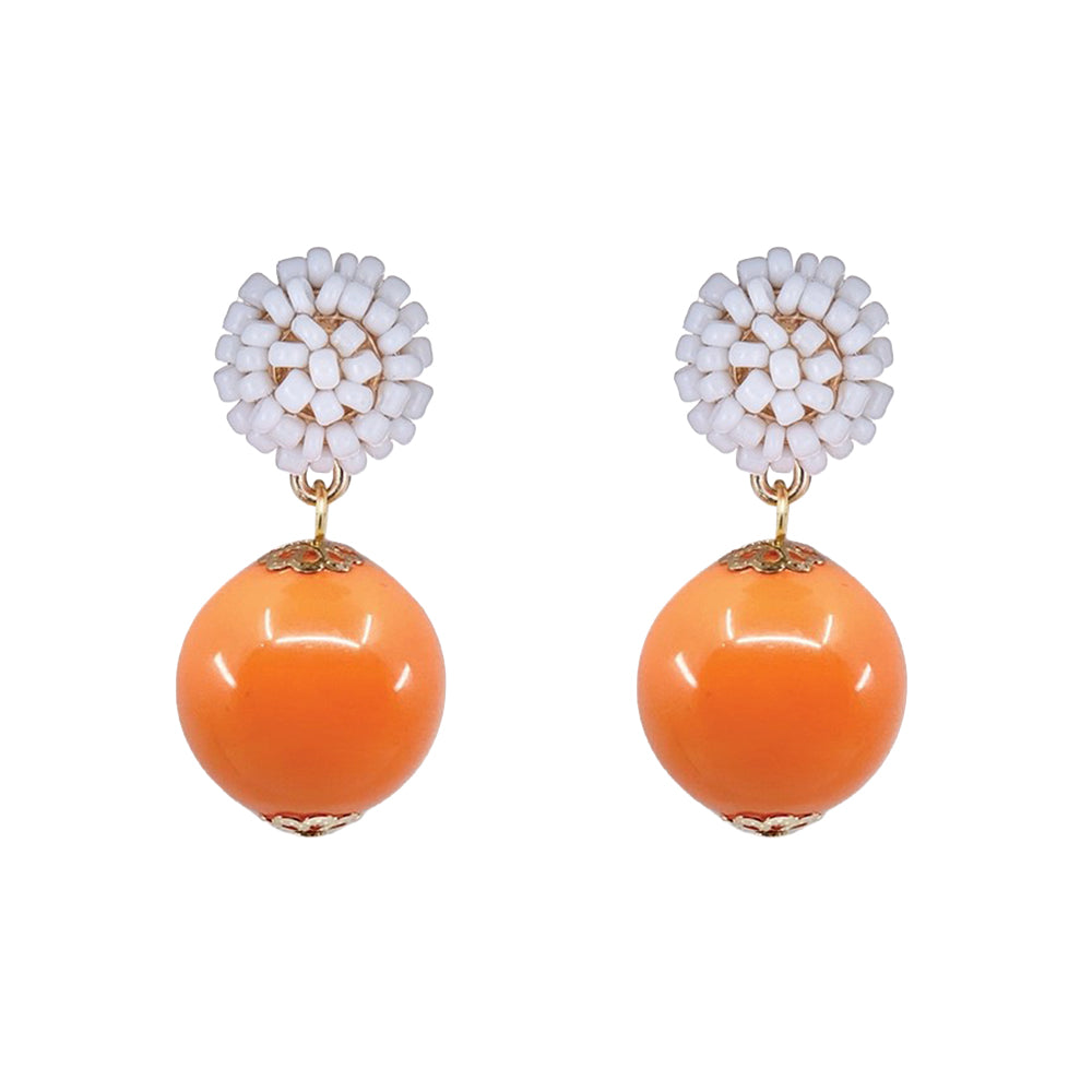 Seed Bead Earrings - Candy - Orange
